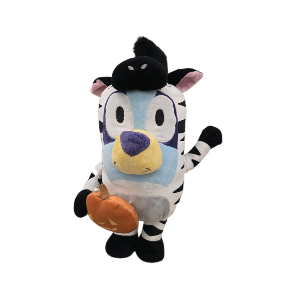 Bluey Halloween Porch Greeter Plush W/Zebra Costume 15in